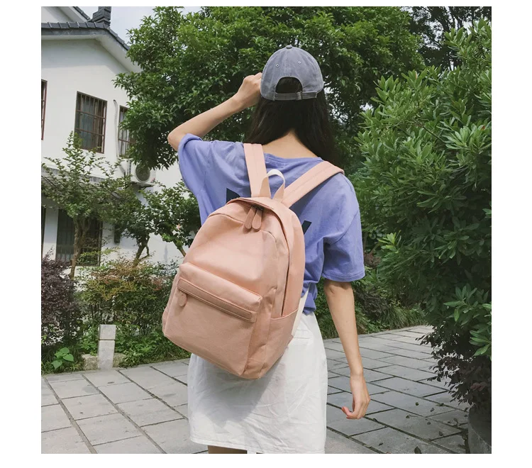 Preppy style Student backpack High quality canvas women's bag Large capacity female travel backpack laptop bag for women Daypack (6)