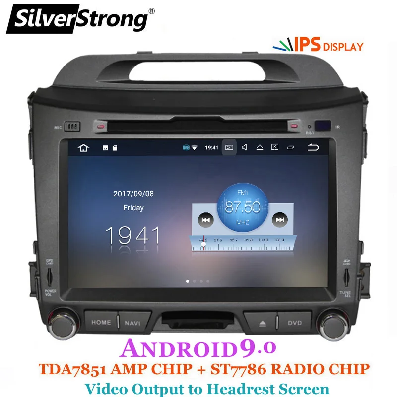 SilverStrong Android9.0 IPS 2 din Автомобильный мультимедийный автомобильный DVD плеер для KIA