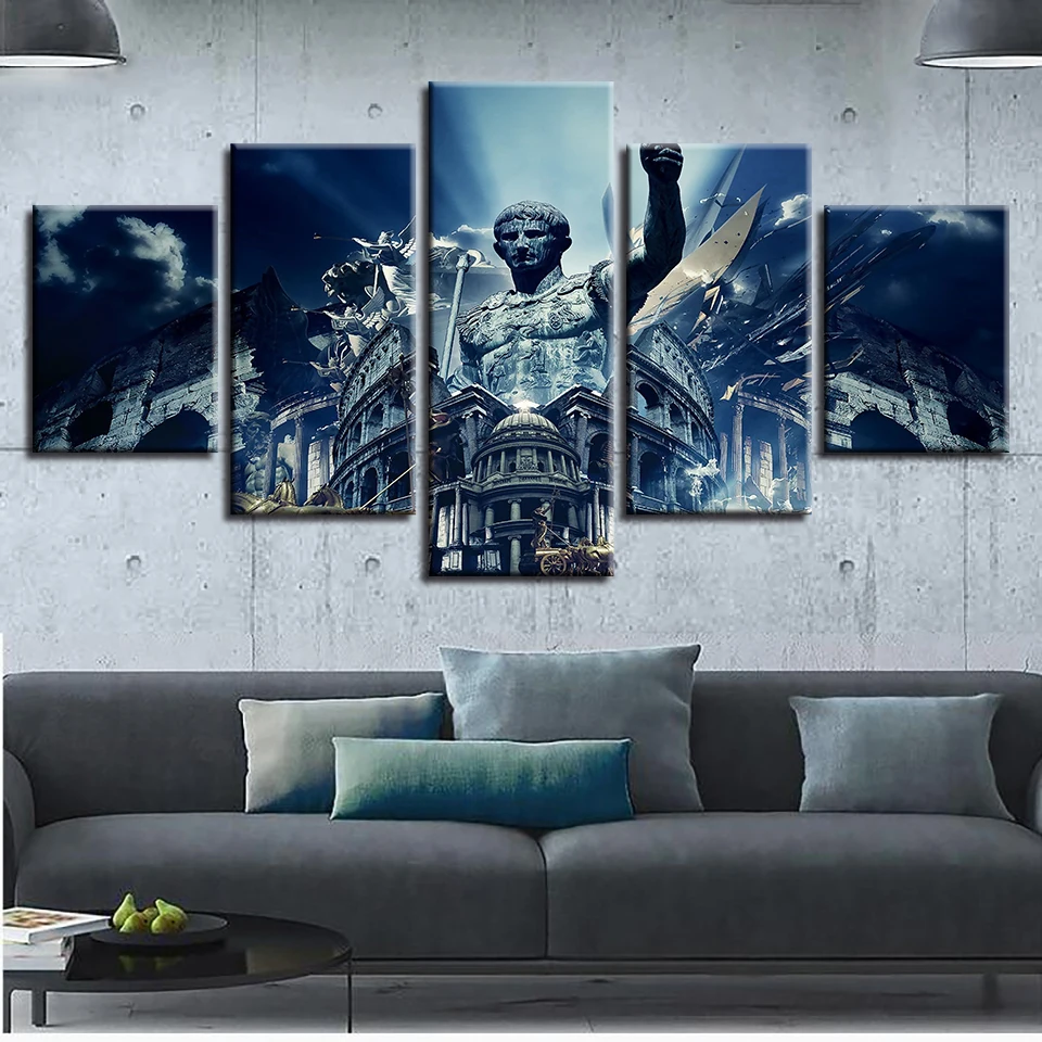 Холст Картины Wall Art HD в рамке печатает 5 шт. Древнего Рима фотографии зданий Декор