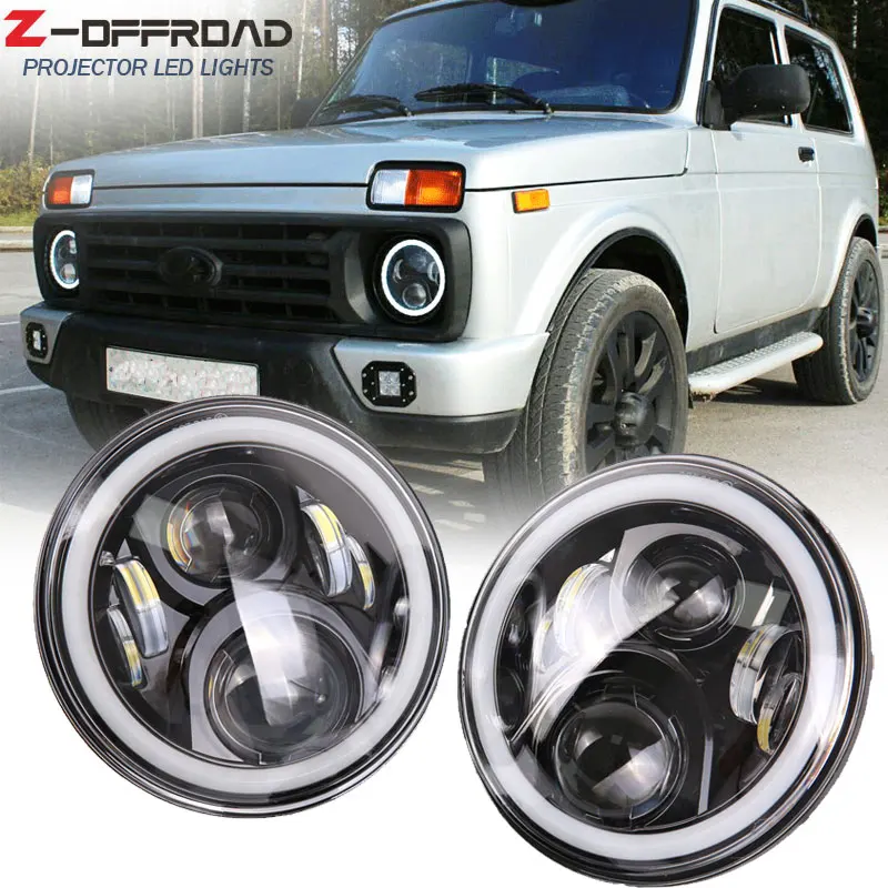 Для Lada 4x4 urban Niva 7 &quotсветодиодный DRL головной светильник s с дневным ходовым фары