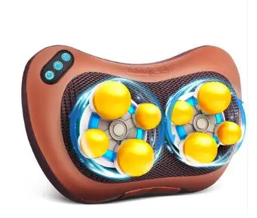 Electric Infrared Heating Kneading Neck Shoulder Back Body Spa Massage Pillow Car Chair Shiatsu Massager Masaj Device
