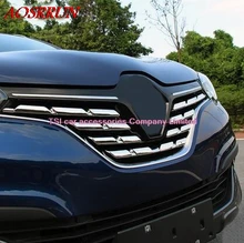 7 шт./1 компл. ABS Chrome автомобилей решетка радиатора отделкой авто-гриль украшения крышки отделка укладка аксессуары для renault kadjar 2016 наклейки