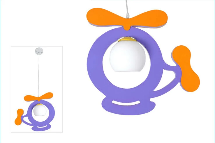 

Free Shipping Child Light Purple helicopter pendant lamp