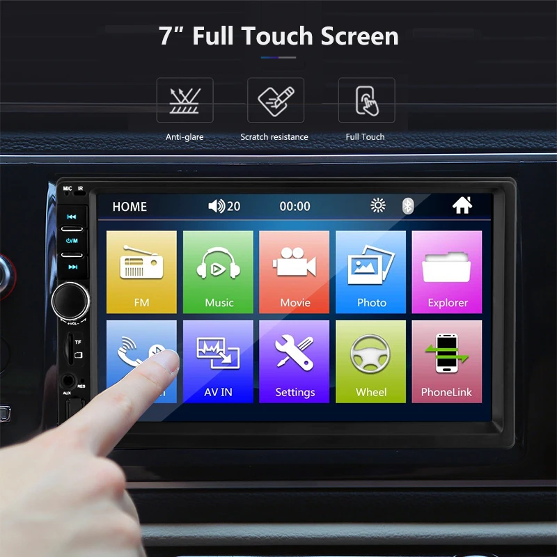 Jansite coche Radio DVD MP5 reproductor Digital pantalla táctil TF tarjeta coche reproductor multimedia espejo 2din coche autoradio con refuerzos. cámara