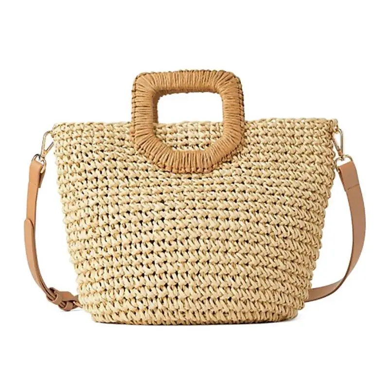 السيدات أزياء عارضة الفتيات القش ورقة النسيج الكتف رسول حقائب النساء الصيف الشاطئ Crossbody السفر أعلى-حقائب بيد