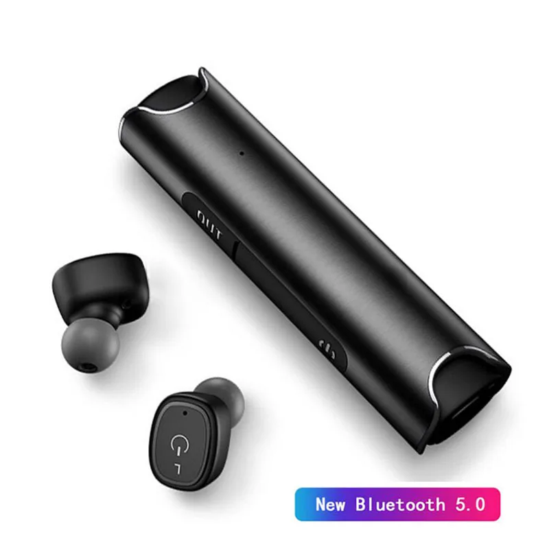 Классический S2 TWS Bluetooth 4,2& 5,0 гарнитура стерео музыка наушники Встроенный микрофон маленький беспроводной наушник с 850 мАч перезаряжаемый аккумулятор - Цвет: Black-BT5.0