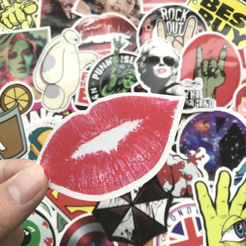 100Pcs/Lot Fashion Tide Brand Cool Stickers For Skateboard Luggage Motorcycle Laptop Car Styling Graffiti Sticker Bomb JDM Decal