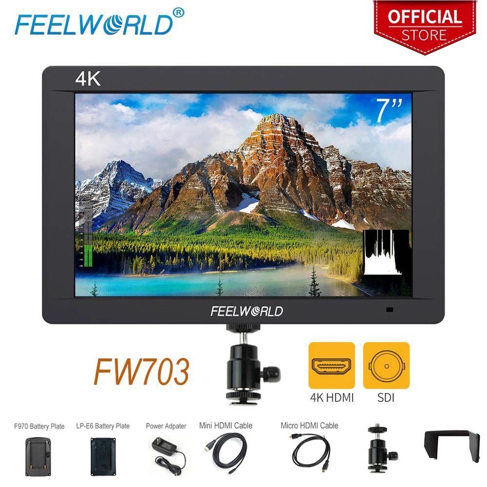 Монитор Feelworld FW703 с 7 дюймовым экраном камера DSLR поле Full HD видео помощник 1920x1200 IPS 4K