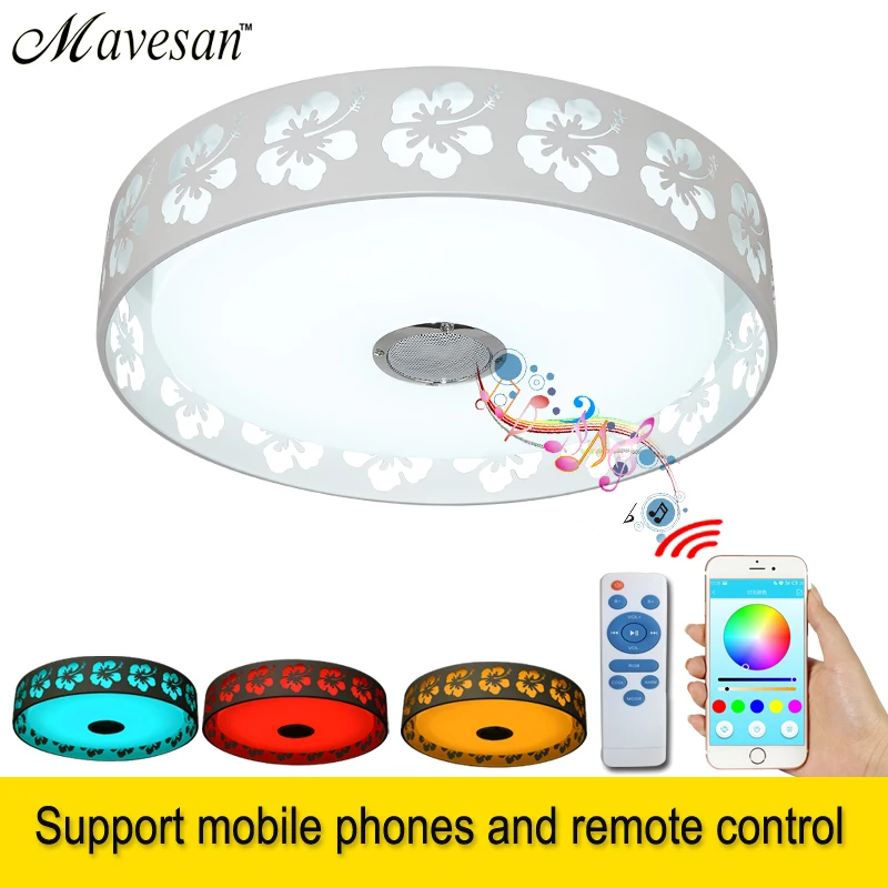 

Bluetooth Led ceiling Lamp with loundspeaker for bedroom dimming LED Ceiling Lights 36W 90-260V modern for 10-15 Square meters
