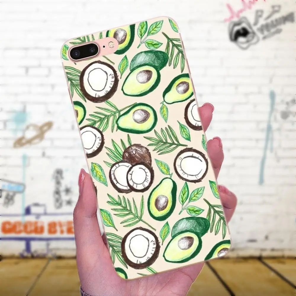 Авокадо еда Diy Красочные для Huawei Honor 4C 5A 5C 5X 6 6C 6A 6X 7 7X 8 9 V8 V10 Y3II Y5II Y6II G8 P7 Play Lite в