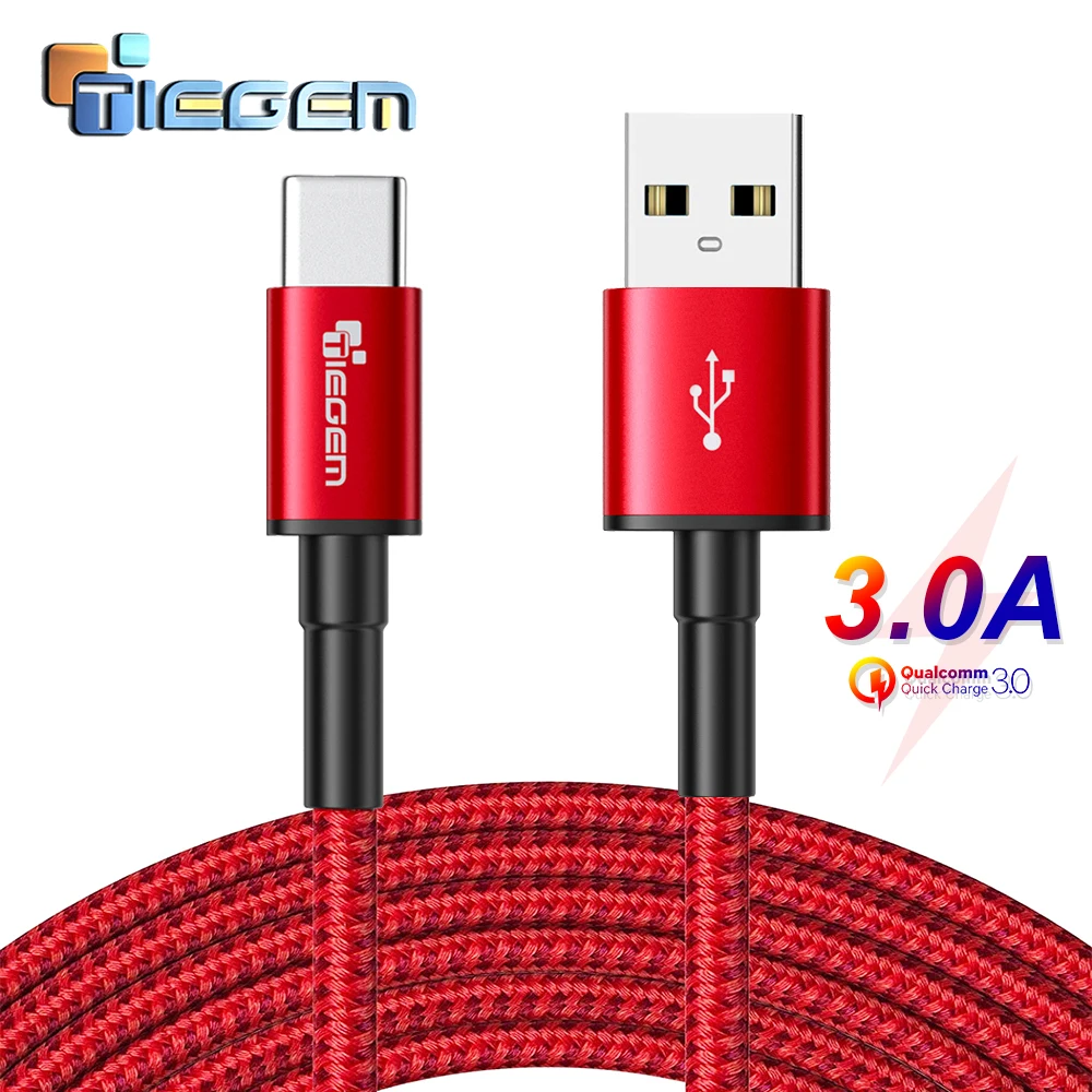 TIEGEM 3A USB C Cable for Samsung S9 S8 Type Fast Charging Data Xiaomi Mi 8 Oneplus 6 5T Charger Cord | Мобильные телефоны и