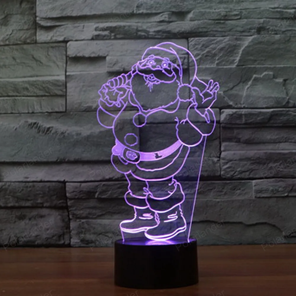 Atmosphere l3D Novetly Light Santa Claus Table Lamp LED Night Lights Christmas Decorative
