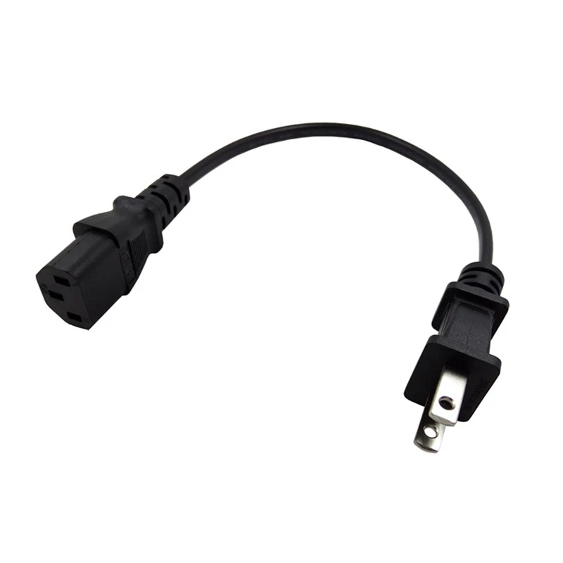 Шнур переменного тока NEMA 1-15P JP US к IEC320 C13, короткий, портативный, 20 см