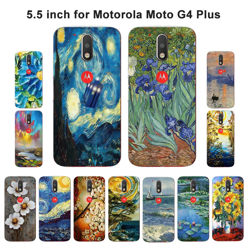 Для Motorola Moto G4 Plus Чехлы TPU чехол с масляной краской силиконовый мягкий для телефона