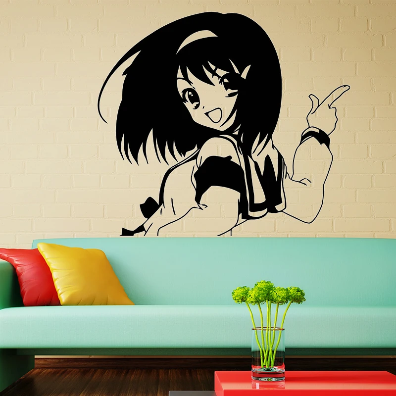 Wall Sticker Vinyl Decal Anime Cartoon Nursery Oriental Girl Manga Teen