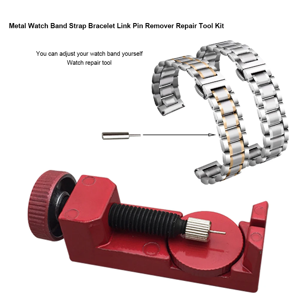 Высокопрочный металлический ремешок для часов, регулируемый щелевой ремешок, браслет на цепочке, инструмент для удаления штифтов, набор инструментов для ремонта для мужчин/женщин, Часы