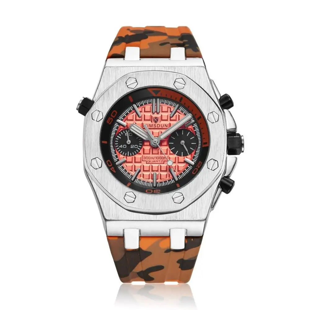 KIMSDUN мужские часы Топ люксовый бренд Мужские часы военные армейские мужские спортивные часы с резиновым ремешком Модные кварцевые мужские наручные часы - Цвет: K-1