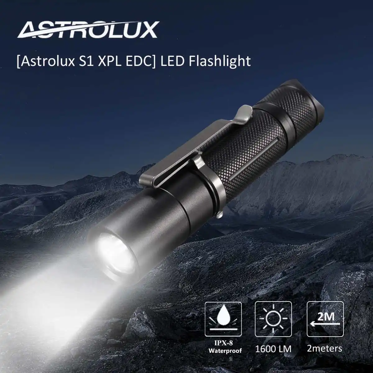 Astrolux S1-1600LM светодиодный фонарик 18650 фонарь фонарик 7 4 режима светодиодный освещение для повседневного использования, Водонепроницаемый фонарик Фонарь турбо-стробоскоп