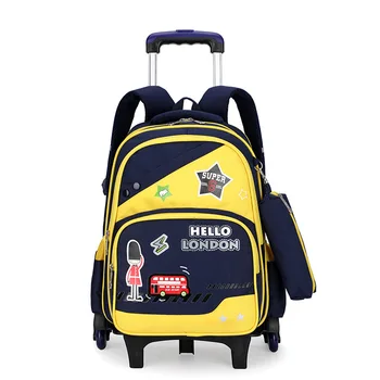 

Removable Kids Backpack Trolley School Bags With Wheel Stair Children Backpack Schoolbags kids Book Bag For boys girls Mochilas