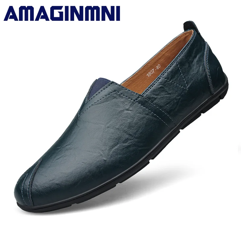 AMAGINMNI New arrival Low price Mens Breathable High Quality Casual Shoes Leather Casual Shoes Slip On men Fashion Flats Loafers AMAGINMNI New arrival Low price Mens Breathable High Quality Casual Shoes Leather Casual Shoes Slip On men Fashion Flats Loafers