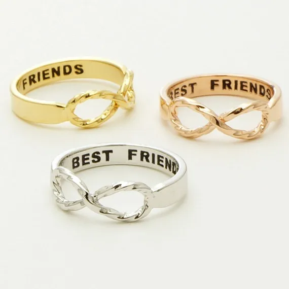 2015 joyería moda anillo del encanto de letra mejores amigos anillos infinitos de la torcedura para para BFF regalo de graduación Idea|jewelry powder|jewelry purchasejewelry clasp - AliExpress