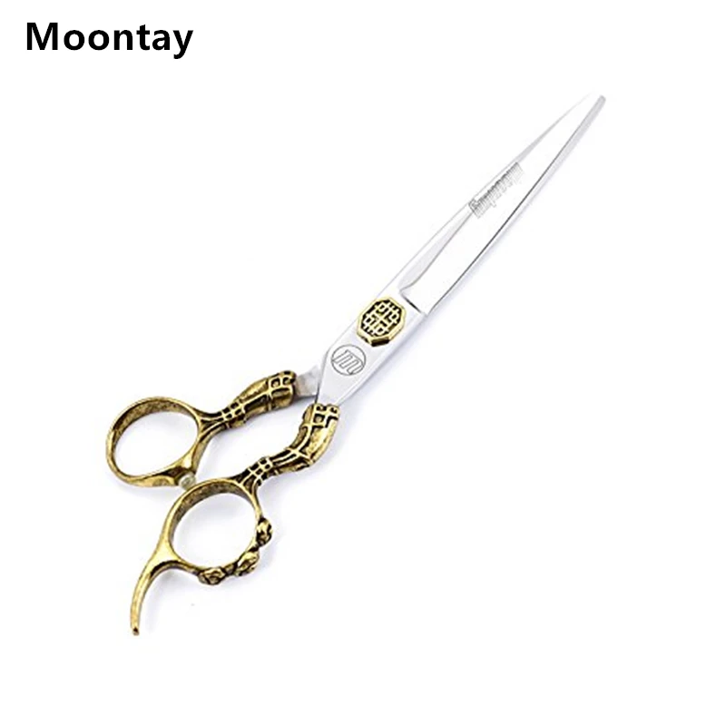 Moonstay 7 0 дюймов Высокое качество ножницы для резки домашних животных золотой узор