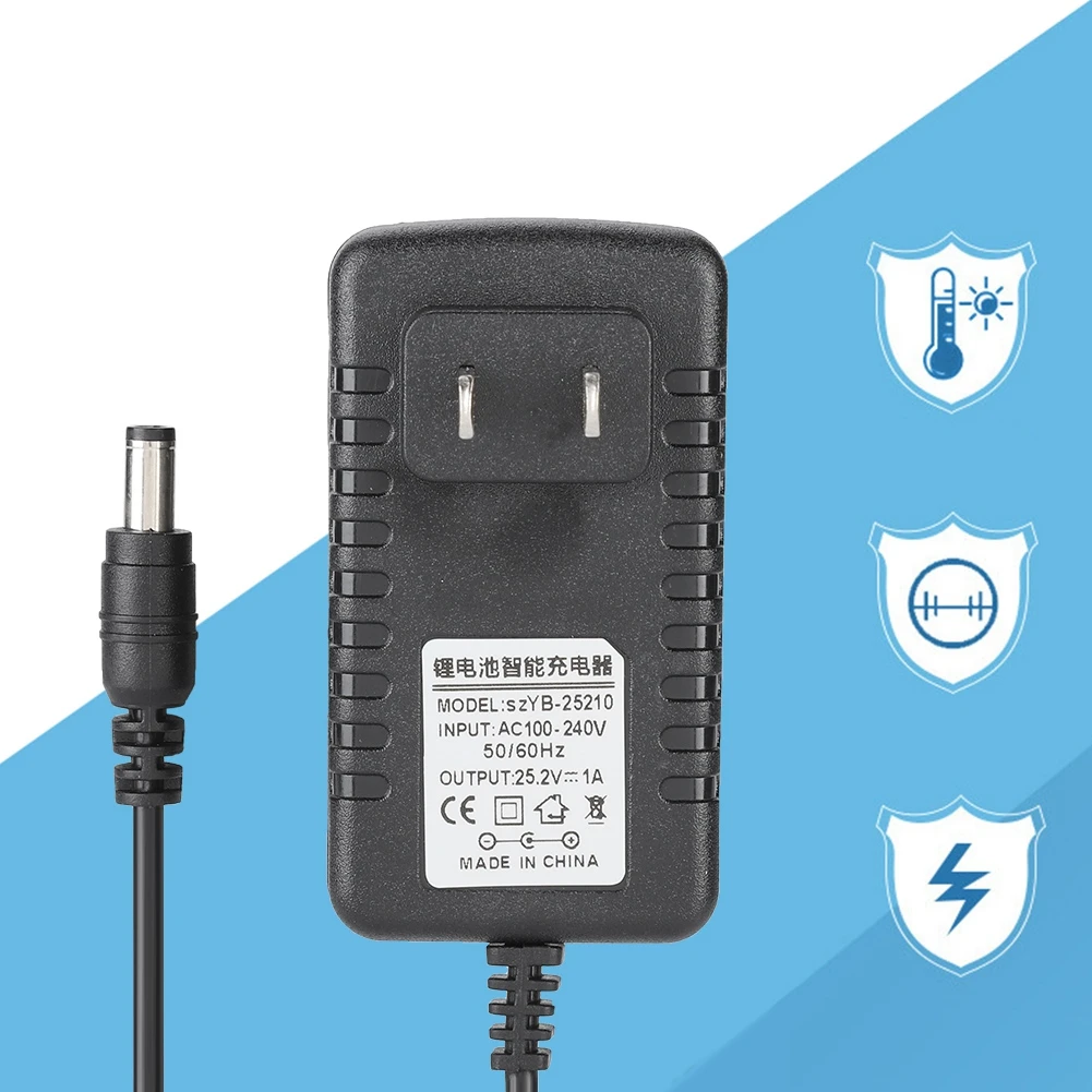 25.2V/1A Fast Charging Li-ion Charger Adapter 100-240V Input with Multi-level Protections Fast Charging Lithium Battery Charger usb to shaver adapter