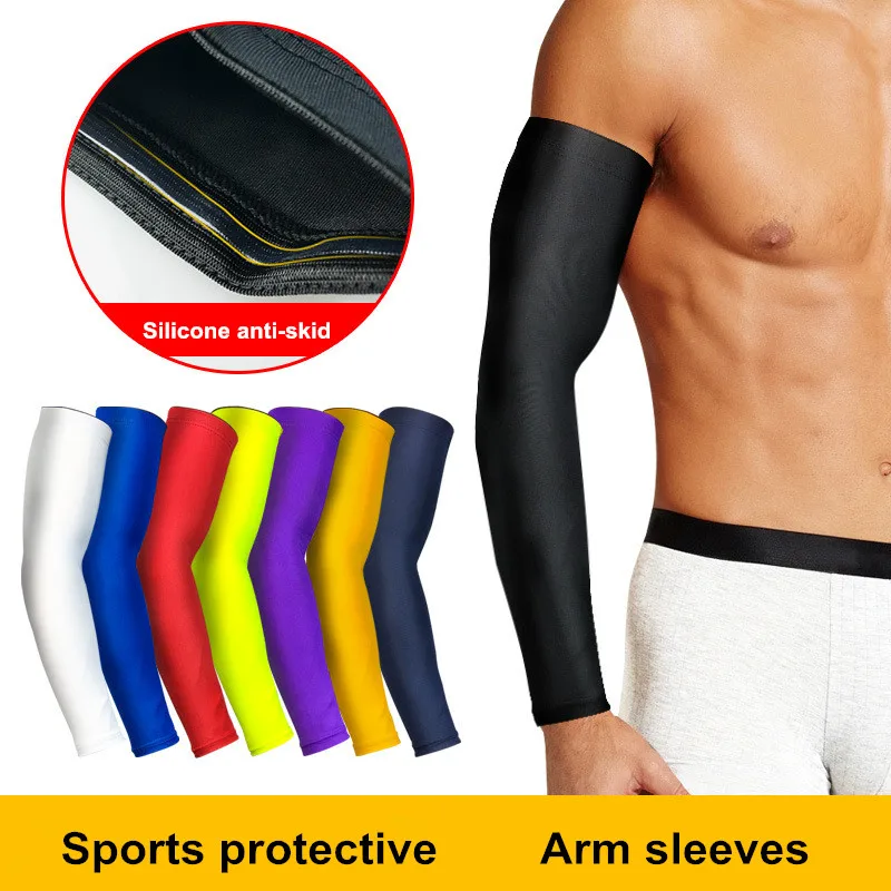 

2pcs M-xxl Volleyball Arm Warmers cycling Anti-skid Compression Sleeves UV Basketball Arm Sleeves For Sun Protection Armwarmers