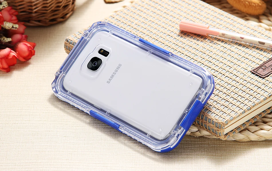 For Samsung Galaxy S7 S7 edge Waterproof Case Diving Underwater Watertight Cover Universal Hard PC+TPU Full Clear For S7 S7 Edge (21)