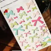 Милый цветной бант деко 3D стикер Скрапбукинг Украшение этикетка