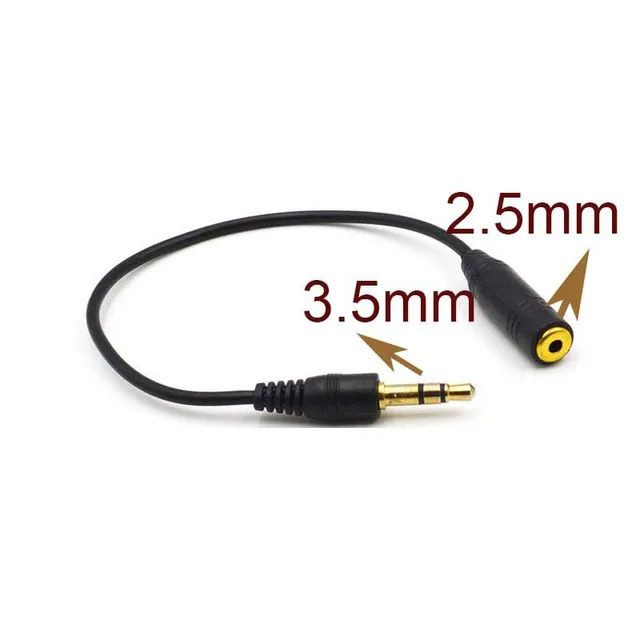 Gold 3.5mm Male to 2.5mm Female Adapter Cable Stereo Audio AUX Cord