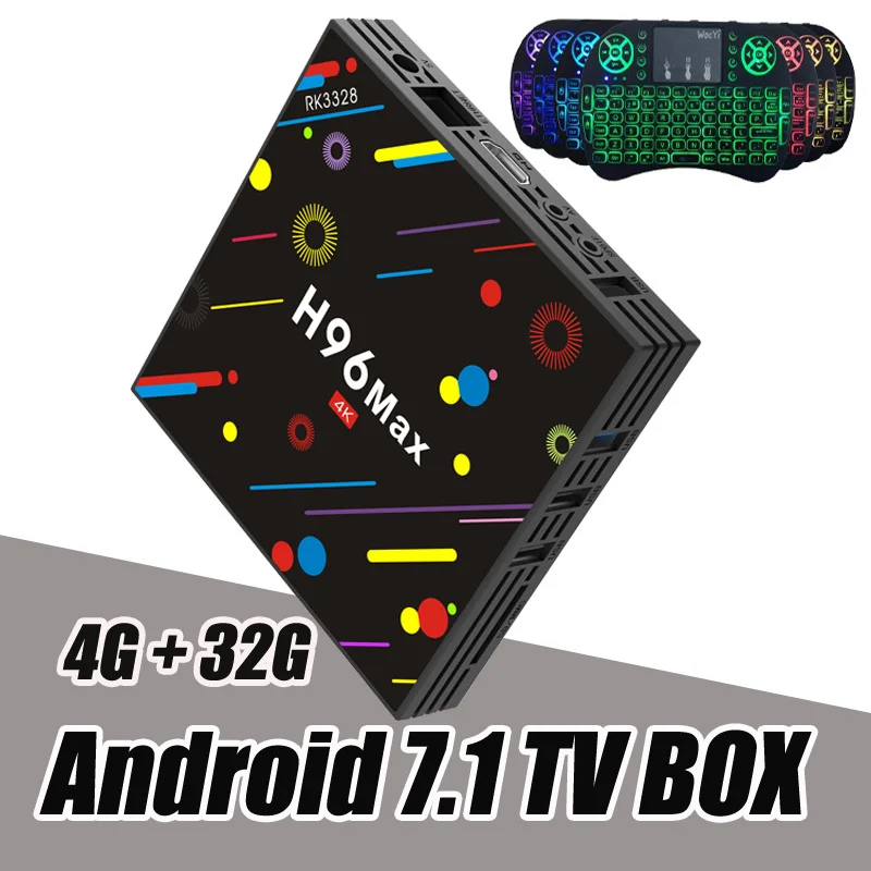 

RUIJIE H96 Max H2 Android 7.1 TV Box 4G 32G RK3328 Quad Core 4K Smart Tv VP9 HDR10 USB3.0 WiFi Bluetooth 4.0 Media Player