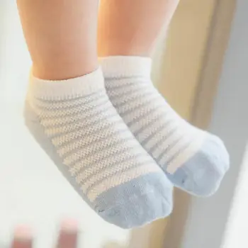 

3 Pairs Baby Boys Girls Infant Cotton Stripe Pattern Socks Warm Anti Slip Floor Socks Leg Warmer
