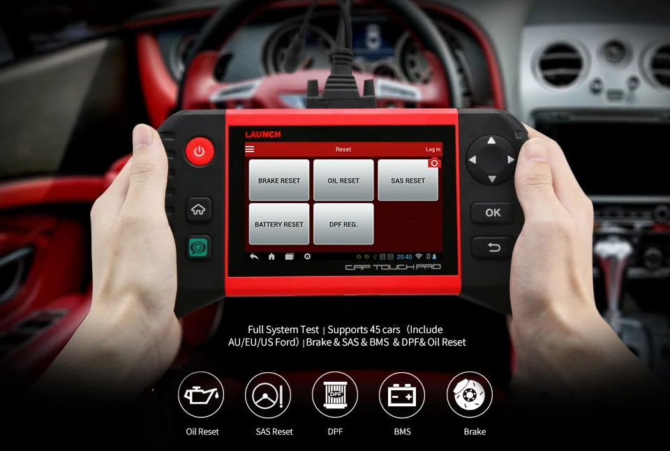 LAUNCH CRP Touch Pro автомобильный диагностический инструмент полная система Диагностика сканер автоматический сканирующий тестер инструменты Диагностика сброса тормозного масла DPF
