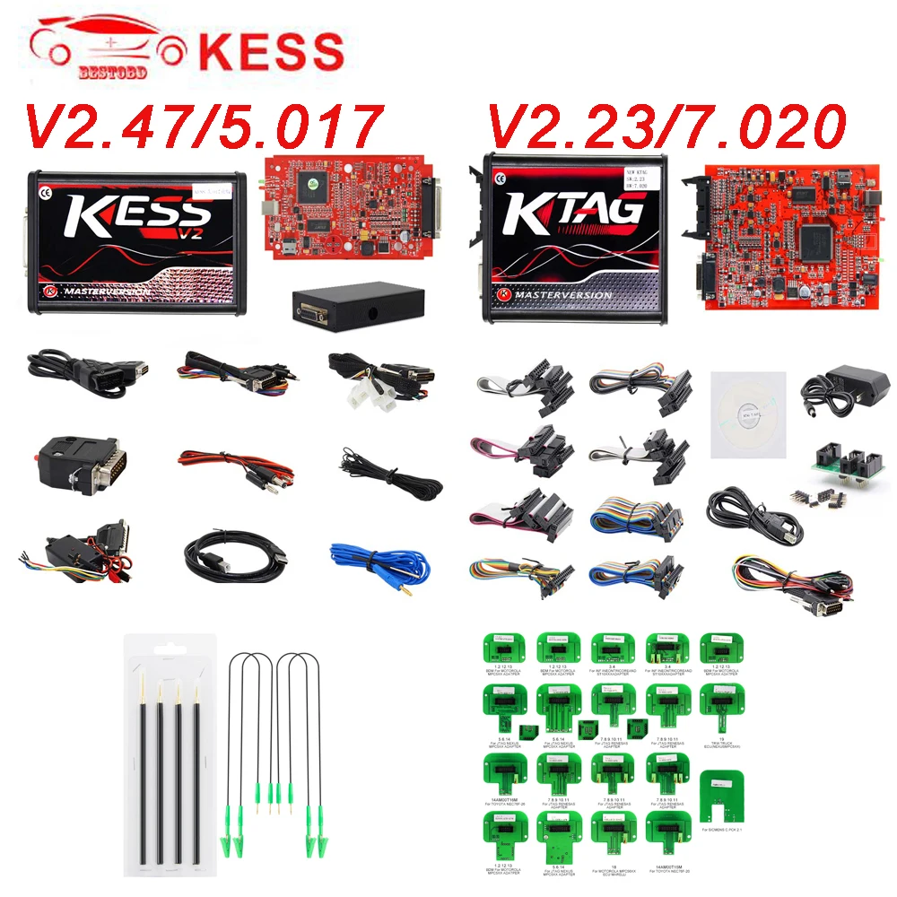 KESS V2 V2.47 V5.017 ECU чип тюнинг Ktag V2.23 V7.020 4LED Мастер онлайн версия автомобиля/грузовика программист инструмент без жетонов ограничения