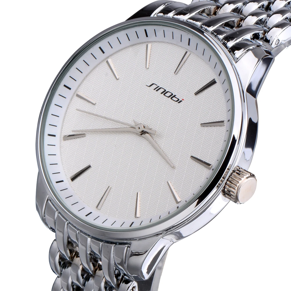 

Luxury Secret Black Quartz Watch Men Full Steel band Business Casual Japan Clock Brand SINOBI Wristwatch 2018 Relojes hombre