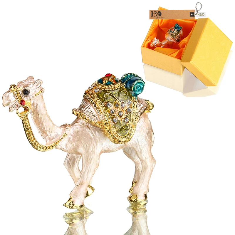 H& D Bejeweled Camel безделушка коробка ручная роспись Коллекционные фигурки подарки Декор коробка для хранения ювелирных изделий с кристаллами украшения