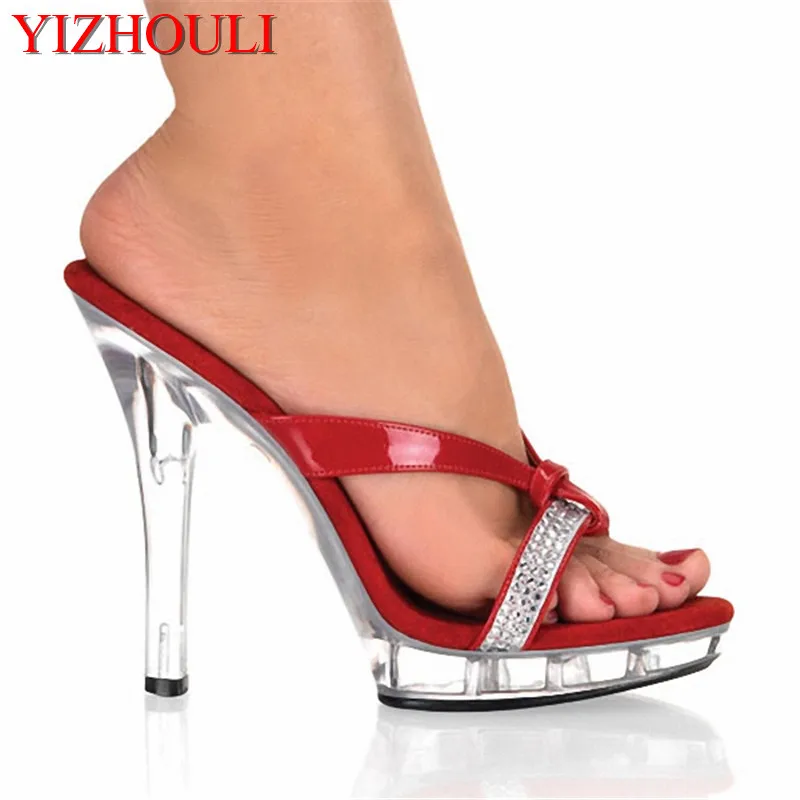 

High Heels Slippers Plump Crystal Shoes Sexy Pole Dancing Shoes Platform Women's Shoes Dance Shoes 13cm