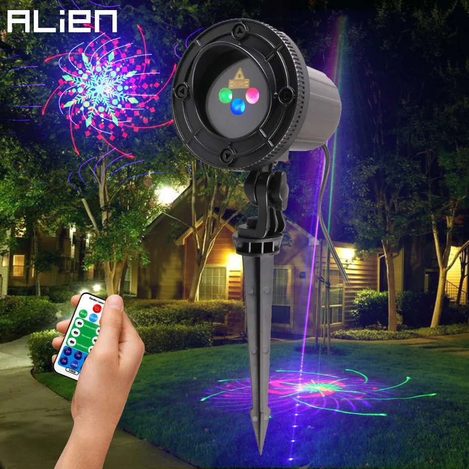 الغريبة RGB 32 أنماط ليزر عيد الميلاد العارض في الهواء الطلق ضوء عن حديقة للماء IP65 عطلة عيد الميلاد خارج دش الإضاءة
