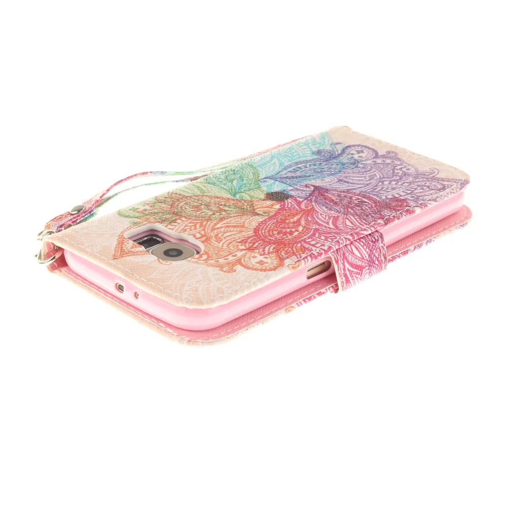 Милый кожаный бумажник-книжка с рисунком Совы и цветов, флип-чехол для телефона Fundas для samsung Galaxy S5 S6 S6 Edge Plus S7 S7 Edge, задняя крышка