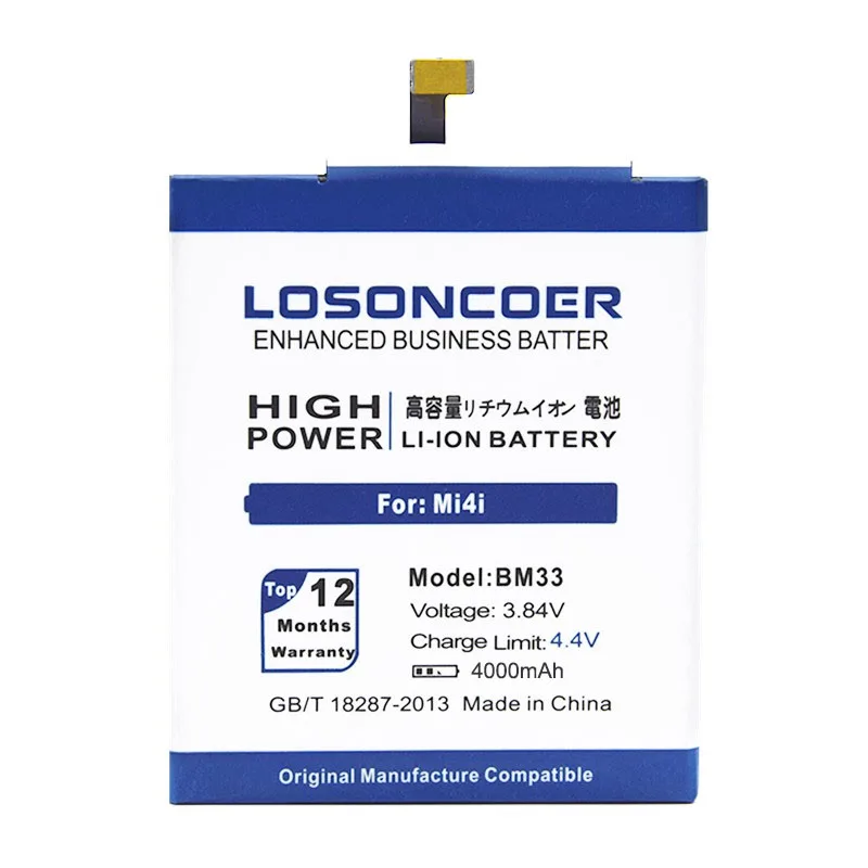 LOSONCOER 4000mAh BM33 батарея для XIao mi 4i батарея mi 4i M4i батарея сотового телефона+ Инструменты