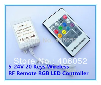 

5-24V 20 Keys Wireless RF Remote RGB LED Controller Mini LED Strip Dimmer for LED Strip 5050 3528 100set/lot