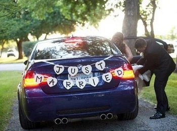 

200 sets "JUST MARRIED " Wedding Banner Party Decoration Bunting Garland Handmade Photo Booth Prop Party Supplies