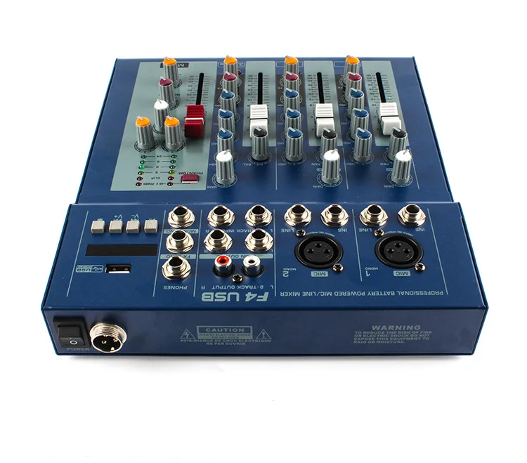 Мини Портативный микшер с USB DJ микшерная консоль MP3 Jack 4 канала караоке 48V