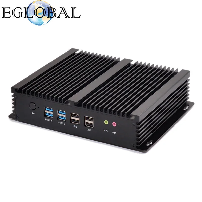 Процессор EGlobal Fanless промышленный Мини ПК Windows10 Core i7 i5 i3 2* сетевая карта Intel Gigabit LAN 6* RS232 Micro компьютер Linux 3g 4G, Wi-Fi, 2* HDMI