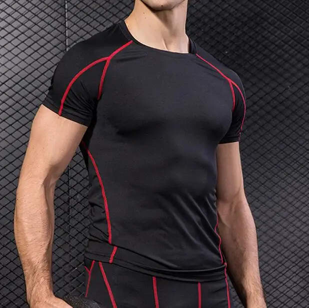 

T-ZU12 Short Sleeve Outdoor Running T Shirt Quick Dry Sport Jerseys Men's Slim