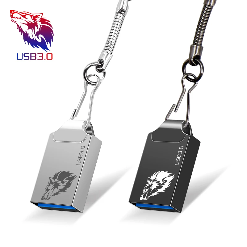 

HoT WOLF usb flash 8GB 16GB 32GB 64gB 128GB pendrive usb High Speed Flash Drive mini USB with gift Keyring