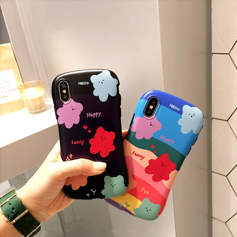 

Jelly bear small waist shape phone case for iphone xsmax x xr 6s 6 7 8 plus matte shockproof dinosaur silicone repky cover hull