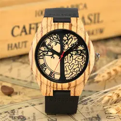 2019 Горячая продажа деревянный мужской кожаный браслет для часов мужские часы для отдыха и моды деревянные наручные часы мужские