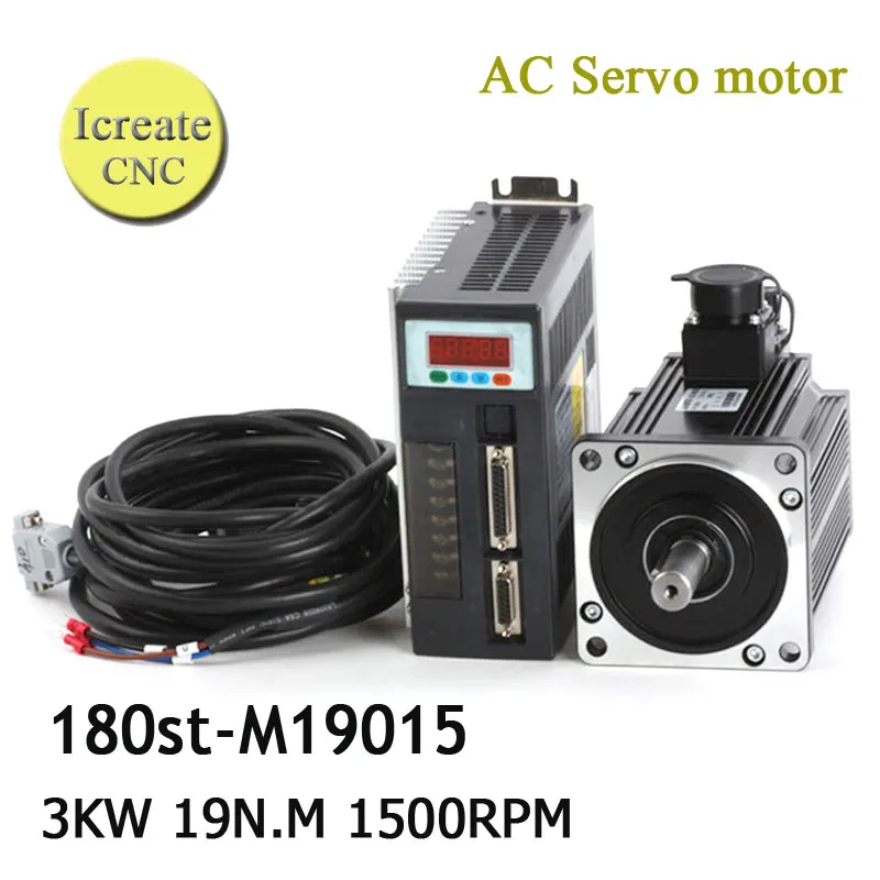 Free Shipping 3.0Kw cnc servo kit servo motor kits 3000w servo motor matched servo drive synchronous motor 220v